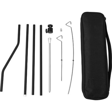 Support de lampe pliable avec 3 sections réglables - Support de lampe portable pour pique-nique en plein air - Support de lumière portable en aluminium (1/5)