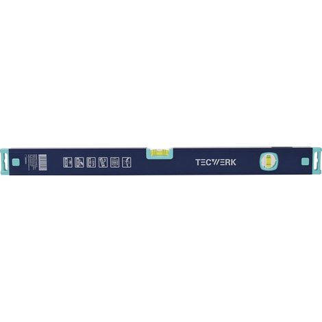 Niveau à bulle 100cm alu bleu bulle miroir max.±0,5 mm/m TECWERK (1/4)