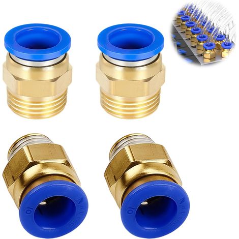 4 Pcs 10 mm 1/4''PT Raccords Rapides à Filetage Extérieur Droit Push to Connect Fittings, Raccord Rapide Pneumatique Pour Tuyau, Raccord Instantané Pneumatique, D'Air Comprimé Instantané (1/5)