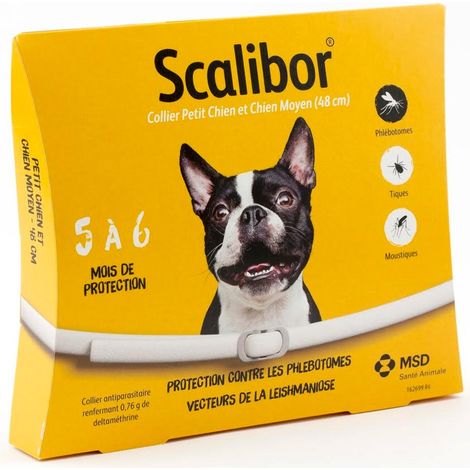 Collier antiparasitaire pour grands chiens – Protection de 5 mois contre la leishmaniose – Protection de 6 mois contre les tiques et les moustiques – 48 cm (1/3)