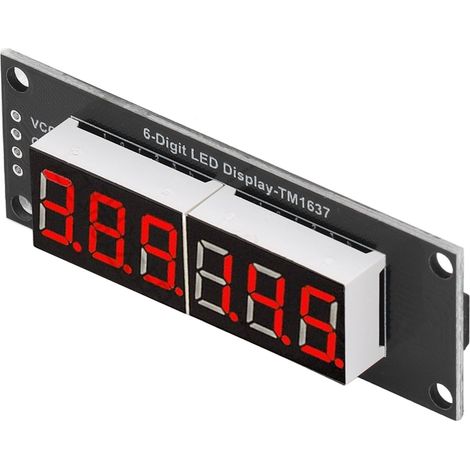Module optoélectronique numérique rouge 0,36 pouce (0,36 pouce) avec pilote TM1637 pour afficheur à segments LED à 6 chiffres (1/5)