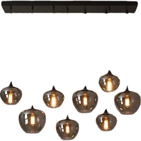 Suspension Moderne Design LED – Multi-Têtes en Fer et Verre, Luminaire Minimaliste pour Salle à Manger et Salon (1/4)