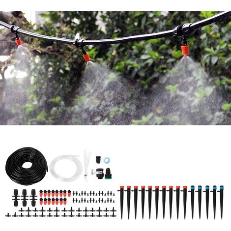 Système d'irrigation de jardin 40 m, tuyau 4/7, kit d'arrosage automatique goutte à goutte pour économies d'eau (1/5)