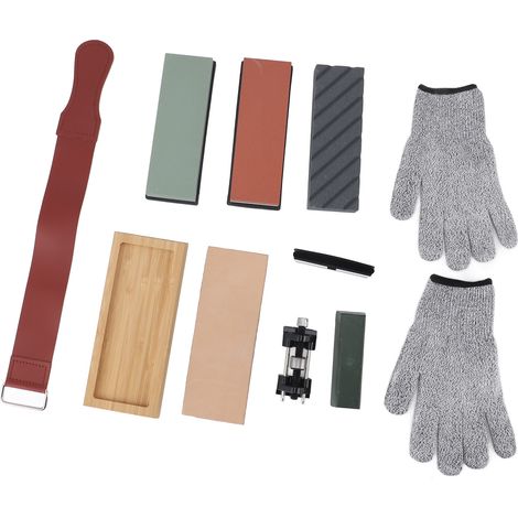 Ensemble de pierres à aiguiser pour couteaux, grains 400, 1000, 3000 et 8000, à angle fixe, pour une utilisation domestique et extérieure. (1/5)