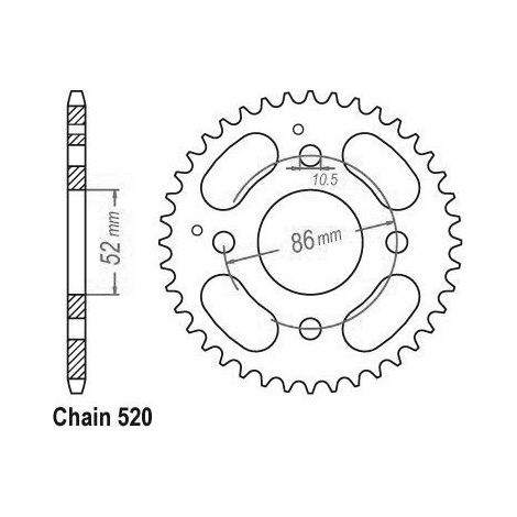 Couronne transmission Esjot pour quad Kymco 50 Mxer 2003 à 2007