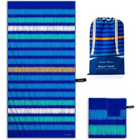 Serviette de plage unisexe en microfibre OCOOPA, XL 178x80cm, séchage rapide, grande taille, résistante au sable, idéale pour la