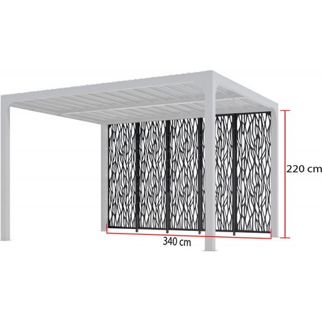 4 Pannelli Moucharabieh in Acciaio per Lato 3,6m per Pergola per 3630 (1/3)