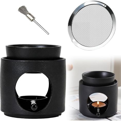Quemador de cerámica con cepillos metálicos, quemador de aceites esenciales, lámpara de aromaterapia, quemadores de incienso para velas de té, quemadores de aceites esenciales (1/5)