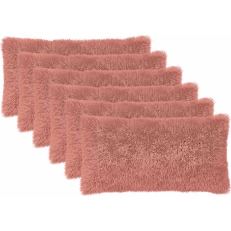 Kissenbezug 6 pcs HEERLEN Rosa 40 x 80 cm PV Fleece vidaXL