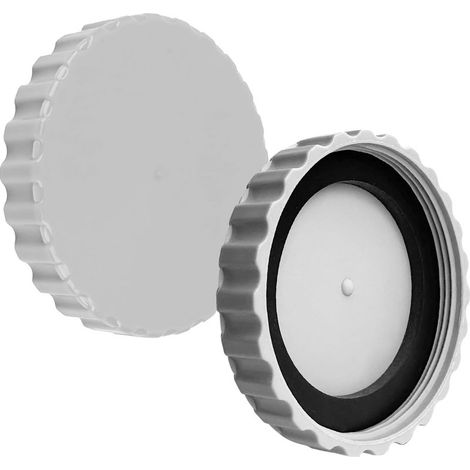 Set di 2 tappi invernali per piscina - Resistenti al gelo e impermeabili - con guarnizione - Tappi invernali - Tappi per piscina - Grigio (1/5)