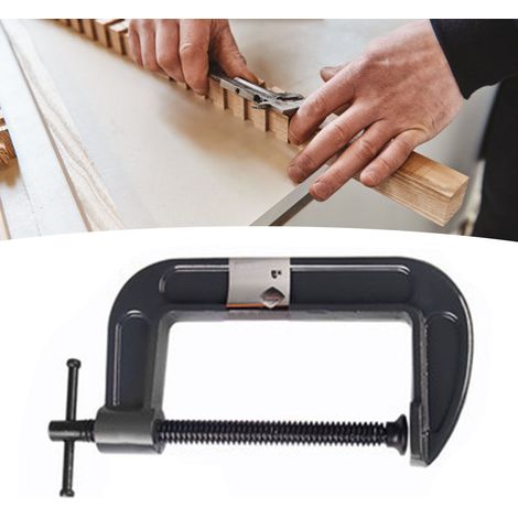 Serre-joint en C de 7,6 cm (3 pouces) en fonte haute résistance, outil de fixation pour le travail du bois, idéal pour la maison, le garage, l'atelier et les projets industriels. (1/5)