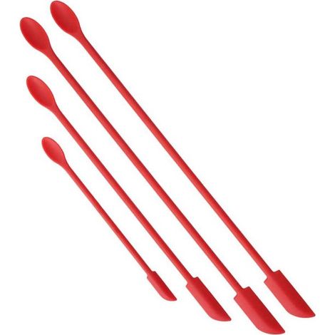 Set di 4 spatole in silicone rosso, mini raschietti per pentole, raschietti per alimenti per la cucina (1/5)