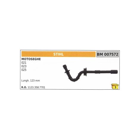 Tubo pescamiscela STIHL motosega 021 023 025 lunghezza 123 mm 1123.358.7701
