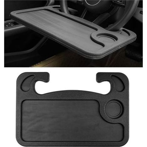 Lenkradablage – Multifunktionaler tragbarer Schreibtisch – Laptopständer – Lenkradtisch fürs Auto – Esstisch und Werkbank fürs Auto – Ideal für Vielfahrer – Schwarz – Passend für die meisten Automodel (1/5)