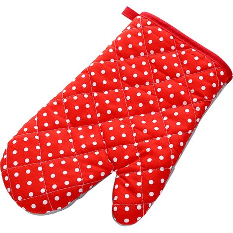 Ofenfeste, verdickte Ofenhandschuhe, hitzebeständig, Handschutz, komfortabel für die Mikrowelle (Rot).