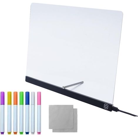 Tableaux à Écrire - Tableaux D'écriture à Sec Effaçables avec Éclairage LED - Bloc-Notes Mémo Réinscriptible Créatif pour l'Éducation, le Divertissement, l'Apprentissage, l'Artisanat, les Sports, la P (1/5)
