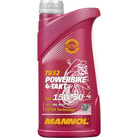 MANNOL MOTORÖL 4T MOTORRAD 15W50 1L ESTER + MA2 TEILSYNTHETISCH (7832) (20) (1/2)