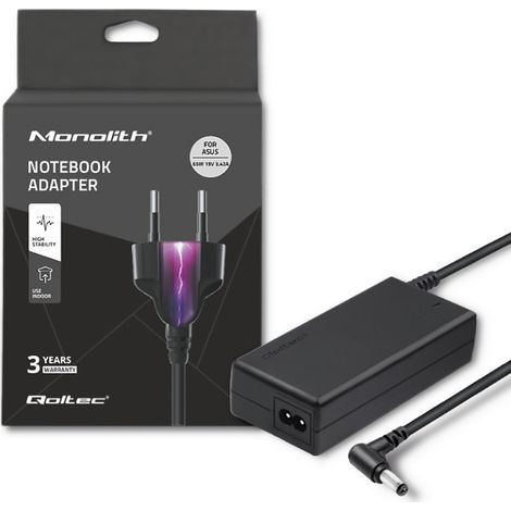 Qoltec Netzteil für Asus Laptop 65W 19V 3,42A 5,52,5 + Stromkabel (1/5)