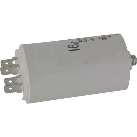 Condensateur de démarrage universel 16µF 450V Ø36mm longueur 73mm fixation M8 2 cosses Permanent Moteur Appareils Electriques Ménagers Pompe Volet roulant Connecteur