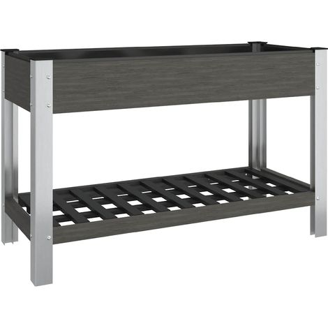 Hochbeet mit Regal Grau 120x50x75 cm WPC