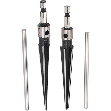 Foret aléseur conique 6 cannelures 5‑16mm / 3‑13mm, queue hexagonale poignée T, pour bois et plastique (1/5)