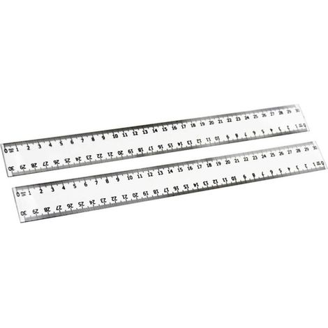 Règles droites GALPADA, lot de 2, 30 cm, plastique transparent (1/5)
