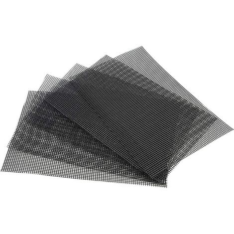 Ahlsen Paneles de malla de plástico, tapete cuadrado de plástico negro para macetas, tapete de red para drenaje de piso de bonsái, tapete con orificios para evitar la pérdida de suelo (5 piezas, 30x20 (1/5)