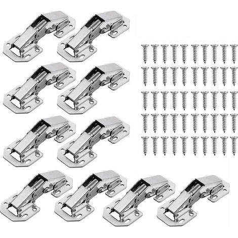 10pcs Cabinet Door Hinges with Screws, 3 Inch 90° Furniture Hinges for Kitchen Cabinet Door MUMU (1/4)