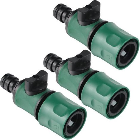 Dailygoods 3 teiliges Gartenschlauchkupplungsset, Schlauchkupplung mit Steuerventil, 16 mm Wasserschlauch, Schnellkupplung, Gartenschlauch, Abspe (1/5)