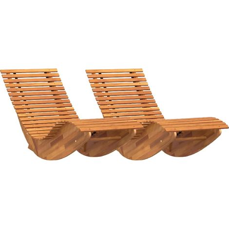 Maison Exclusive - Chaises longues basculantes lot de 2 bois d'acacia (1/5)