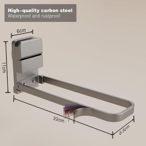 NALOOKAMIC Porte Serviette Salle De Bain Ventouse, Porte Serviette sans Percage Support Mural, sans Percage Porte-Serviettes De Salle De Bain Mural(2 Pièce, Gris) (1/4)