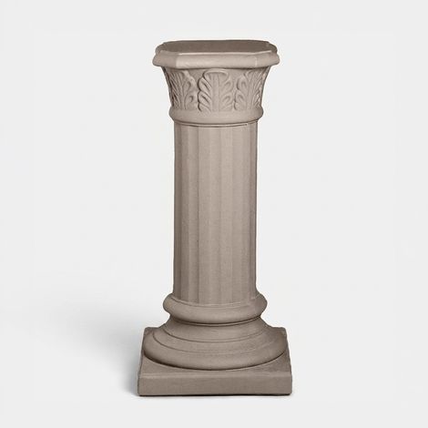 Pot colonne d'extérieur en LLDPE Foglie - Gris tourterelle (1/3)