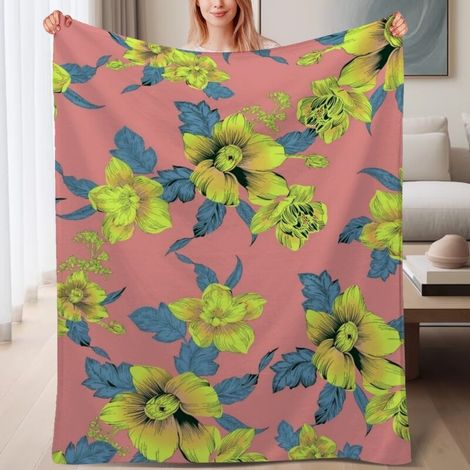 Couverture de lit en polaire, jeté doux et chaud pour le printemps, légère et luxueuse en microfibre de polyester, décoration intérieure, cadeau idéal pour tout le monde,6080 pouces (1/4)