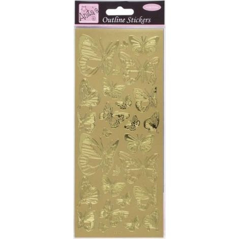 Planche de stickers peel off doré &34papillons