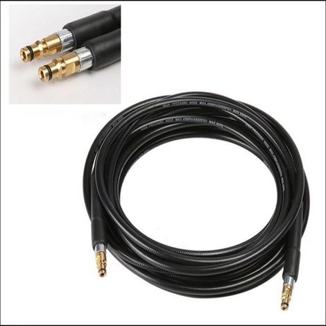 Tuyau Nettoyeur Haute Pression - 5 m - 5800 Psi - Compatible Karcher K2 À K7 - Noir (1/4)