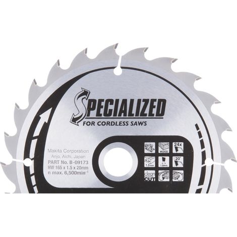 Makita B-09173 Circular Saw Blade 165mm 24 Teeth Red (1/3)
