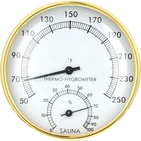 ThermomèTre de Sauna 2 en 1 Fahrenheit, ThermomèTre et HygromèTre de Sauna, Moniteur de TempéRature et D'Humidité IntéRieure (1/5)