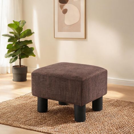 Pouf coloris marron en polyetser plastique 40 x 30 x 24 cm (1/5)