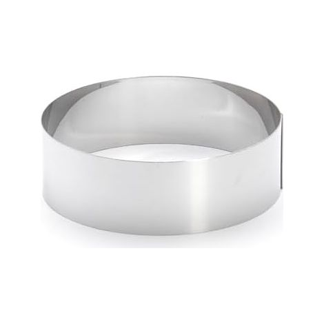 1 Cercle à entremets, Inox 304, Diamètre 14 cm, Hauteur 4,5 cm, Pour pâtisserie et mousse