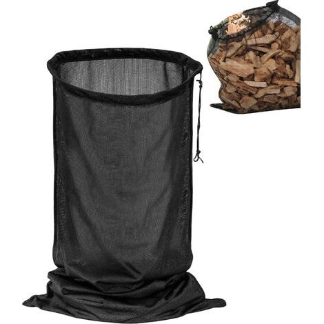 Pflanzenhäcksler Brennholzhalter aus Netz Sägemehlsack 122 x (1/5)