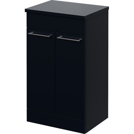 Napoli 390 Deep Blue 500mm 2 Door Vanity Unit for Countertop Basins - 500mm - Chrome 160mm Handle