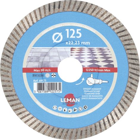 DISQUE DIAMANT GRES CERAME D125X1.0/1.4X22.23 HT10 - 69125 - LEMAN (1/4)