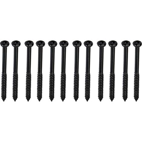 Vis de fixation pour micro basse 12 pièces pour micros pb jb noir (1/5)