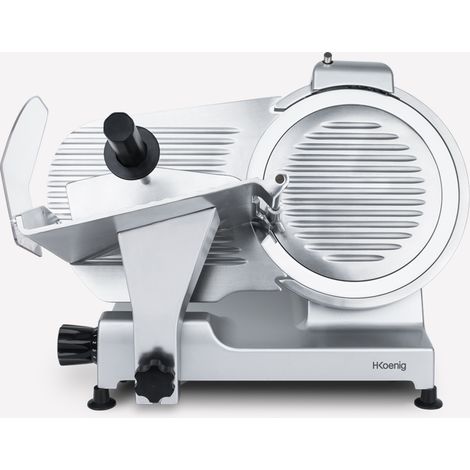HKoenig MSX300 Cortafiambres Profesional Eléctrico, Cuchilla Italiana, 30 Cm, Potencia 380W, 280 RPM, Ajuste de Grosor del Corte hasta 25 mm, Acero Inoxidable (1/5)