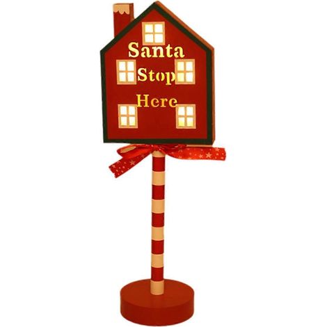 Panneau lumineux vintage de Noël, enseigne du pôle Nord, panneau de rue lumineux LED B-- (1/5)
