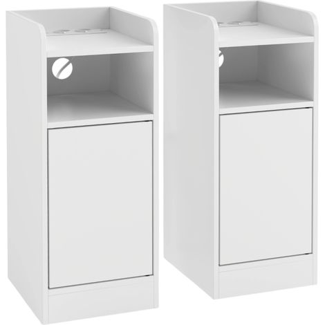 Largeur 25 cm Gain de Place Lot de 2 Tables de Nuit avec Prises pour Chambre et Salon (1/5)