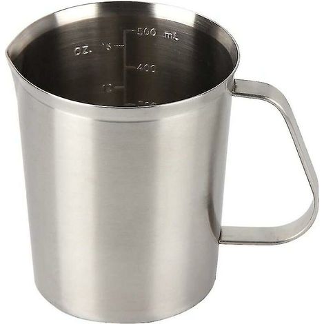 Vaso medidor CREA, vaso medidor de acero inoxidable, jarra de leche con (1/5)