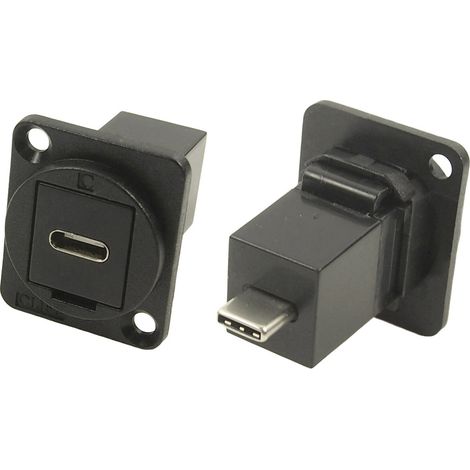 XLR Adapter USB-C™ Buchse auf USB-C™ Stecker Adapter, Einbau   CP30211MB Cliff Inhalt: 1 St.