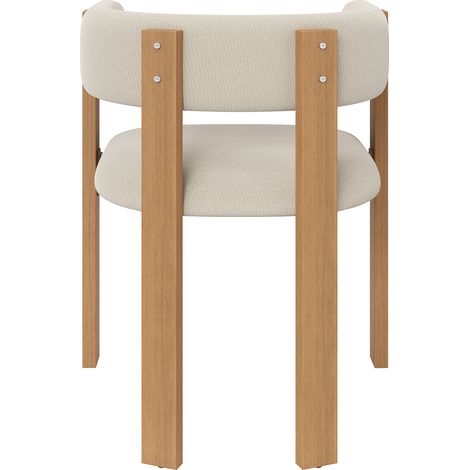 Chaise de salle à manger ergonomique (6 pièces) avec rembourrage épais, pieds en fer robustes et aspect bois – respirante, facile à entretenir, pour chambre, salle à manger et salon (1/5)