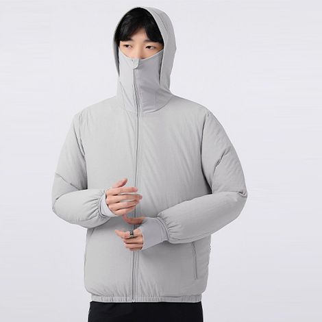 Chaqueta ventilada de 12 V con protección solar, 3 velocidades, protección UV, ropa climatizada para trabajos al aire libre, puerto USB, gris, talla L (1/5)